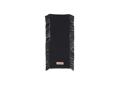 Acne Studios Fringe Wool Scarf "Black Melange"