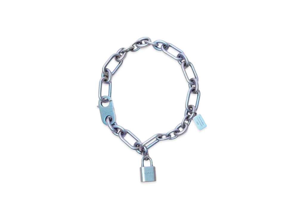 Acne Studios Padlock Chain Necklace "Silver Blue"