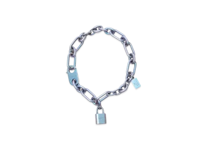 Acne Studios Padlock Chain Necklace "Silver Blue"