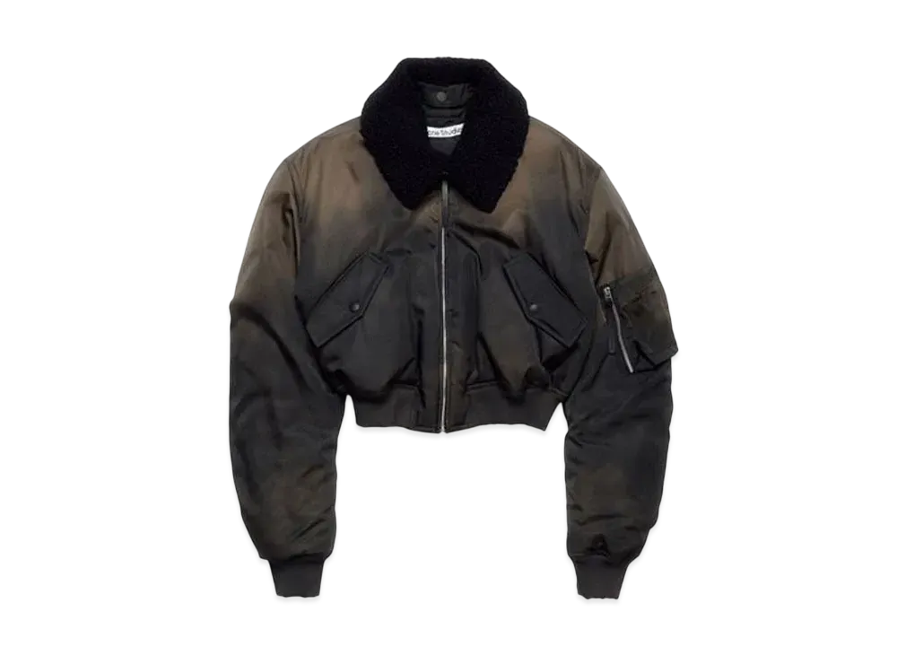 Acne Studios Bomber Jacket With Fur Collar "Brown"