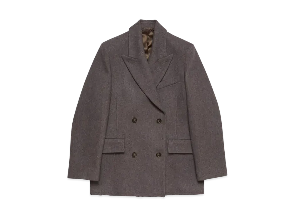 Acne Studios Double-Breasted Twill Jacket "Brown"
