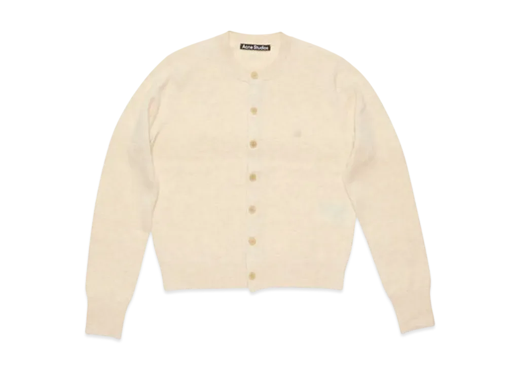 Acne Studios Yak Wool Cardigan Fitted Design "Oatmeal Melange"