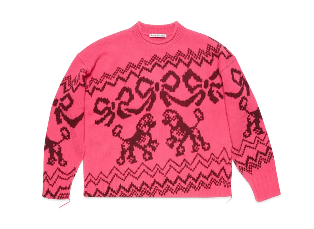 Acne Studios Jacquard Sweater "Pink/Red"
