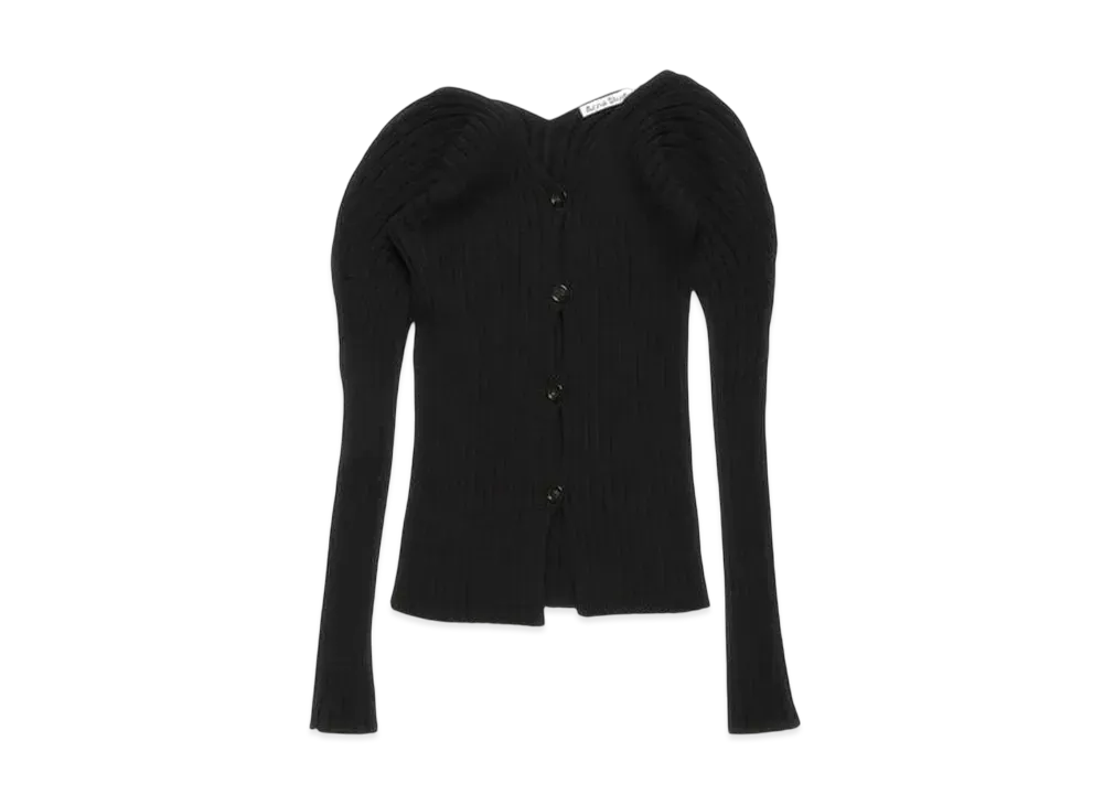 Acne Studios Button Up Ribbed Cardigan "Black"