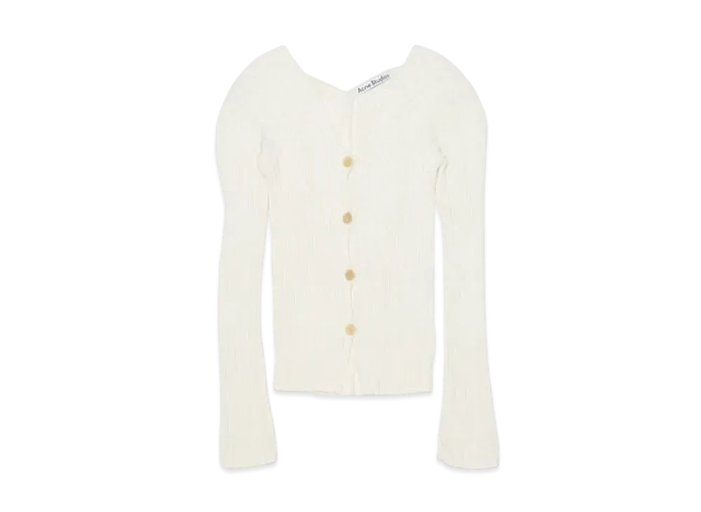 Acne Studios Button Up Ribbed Cardigan "Off White"