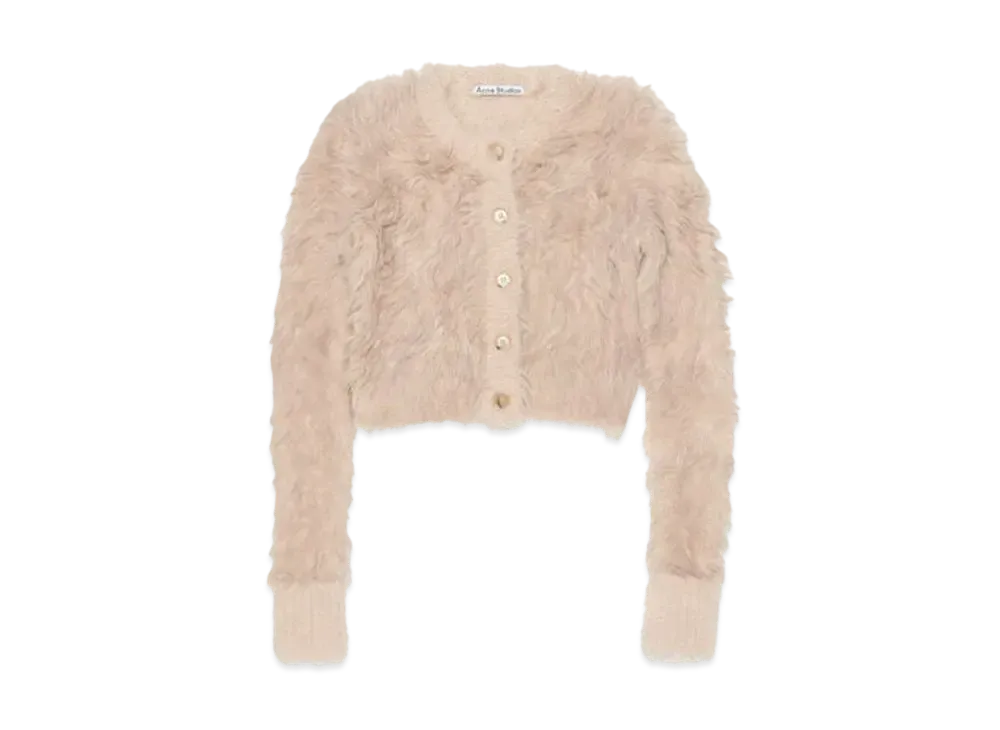 Acne Studios Cardigan With Textured Finish "Beige"