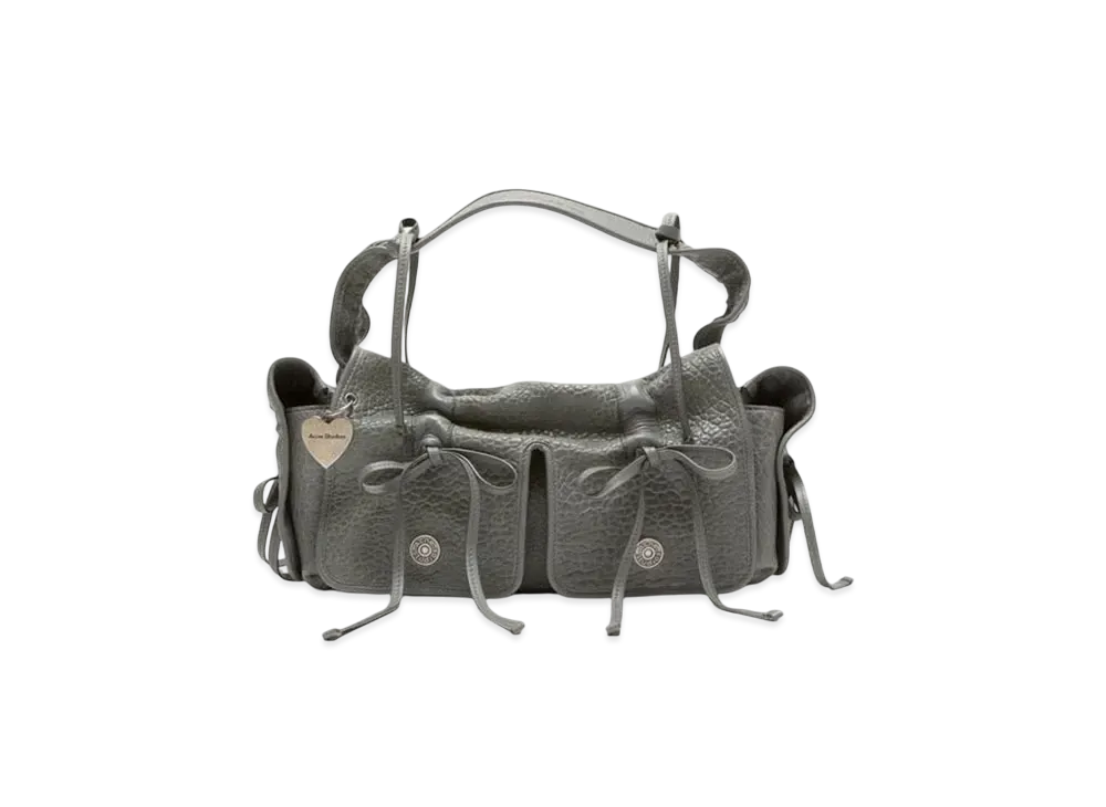 Acne Studios Multipocket Grained Leather Bag "Cold Grey"