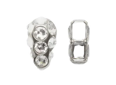 Acne Studios Asymmetric Crystal Earrings "Silver"