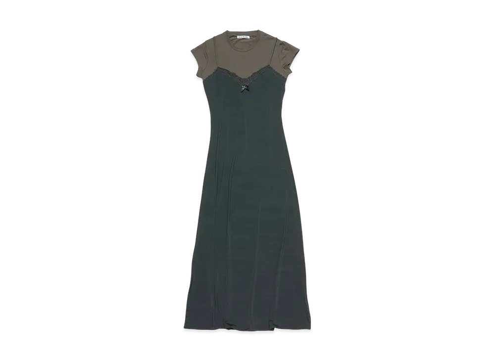 Acne Studios Layered Jersey Dress "Grey/Anthracite"