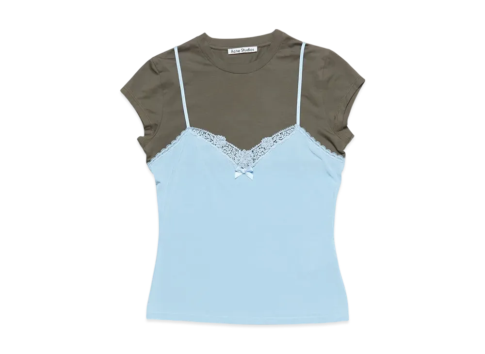 Acne Studios Layered Strap T-Shirt "Grey/Blue"