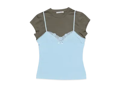 Acne Studios Layered Strap T-Shirt "Grey/Blue"
