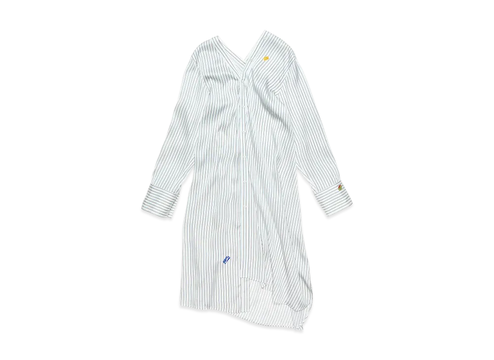 Acne Studios Asymmetric Shirt Dress "Blue/White"