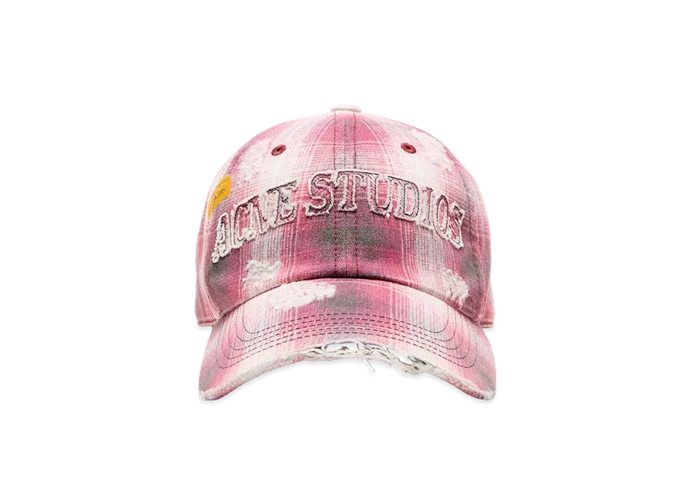Acne Studios Cap With A Distressed Design "Red/Blue"