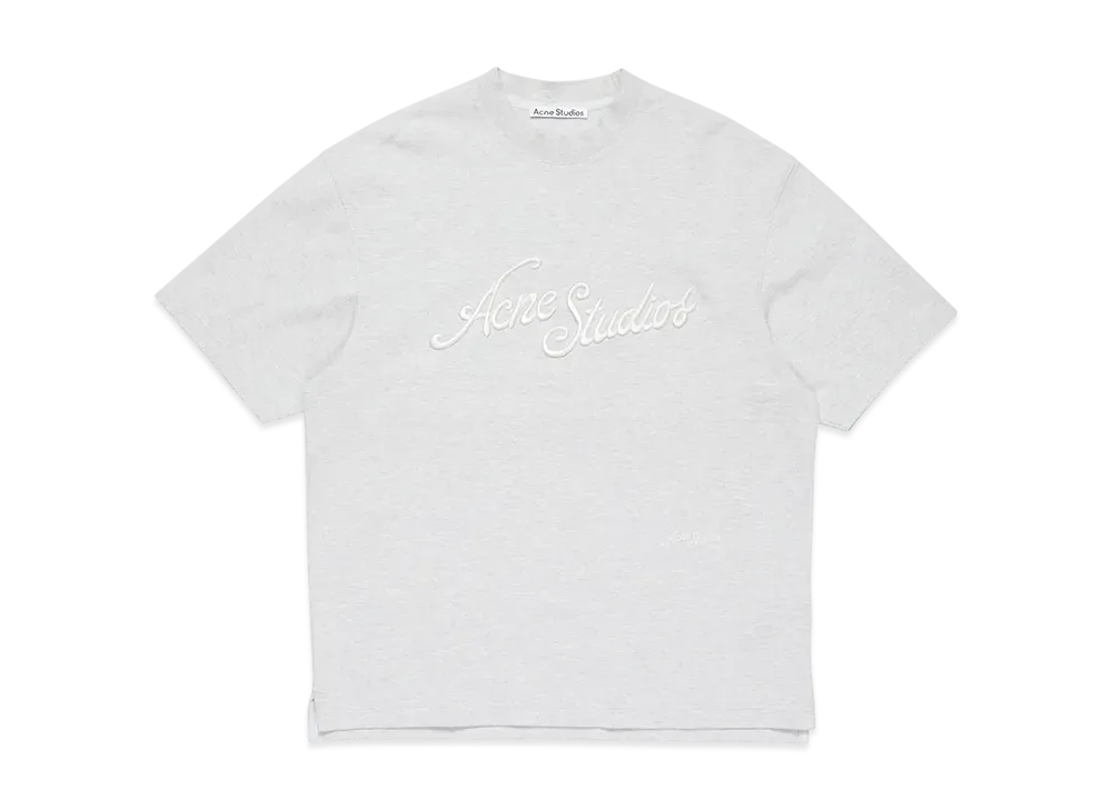 Acne Studios Logo T-Shirt Relaxed Fit "Pale Grey Melange"