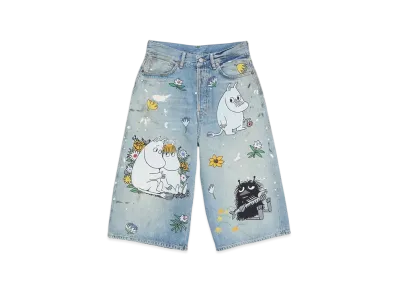 Acne Studios x Moomin Denim Shorts Loose Fit "Light Blue"