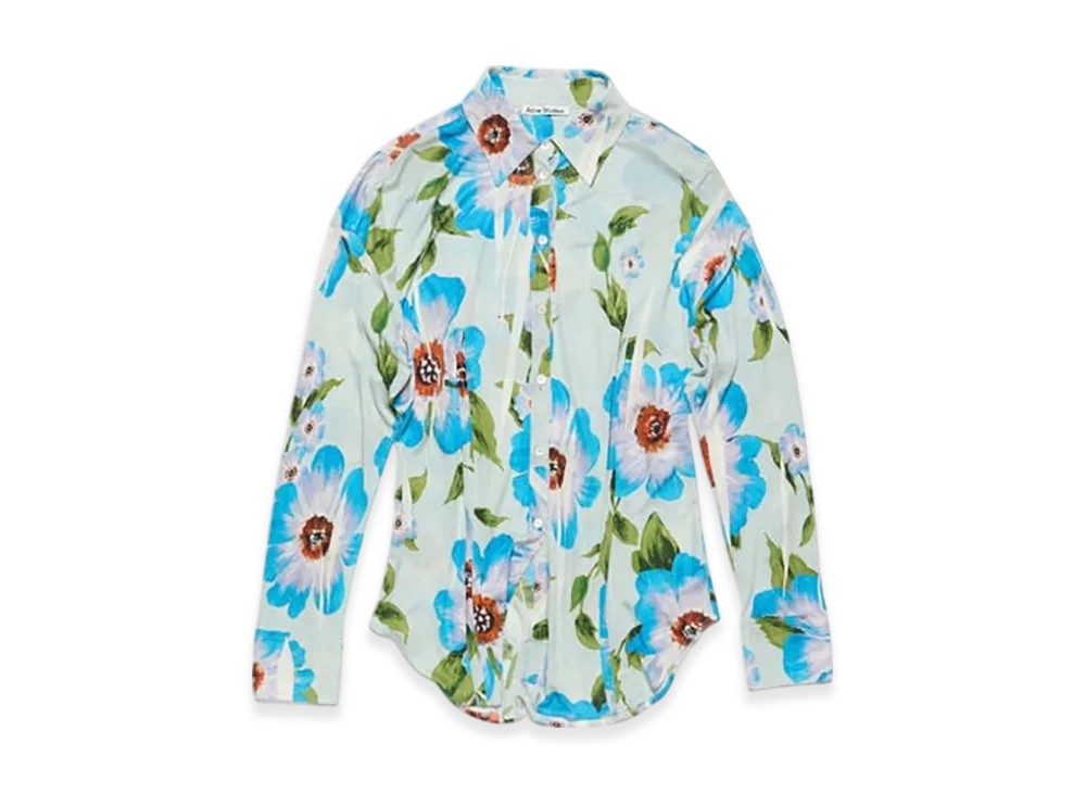 Acne Studios Printed button-up shirt "Multi Blue"