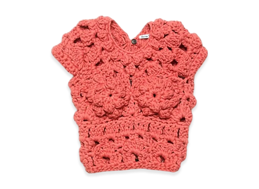 Acne Studios Crochet top "Coral red"