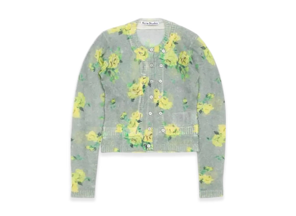 Acne Studios Layered mohair cardigan "Grey/Multi"