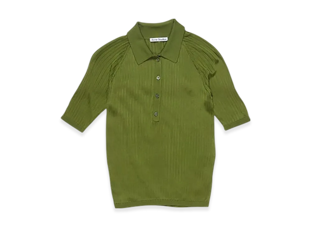 Acne Studios Short sleeve polo top "Green"