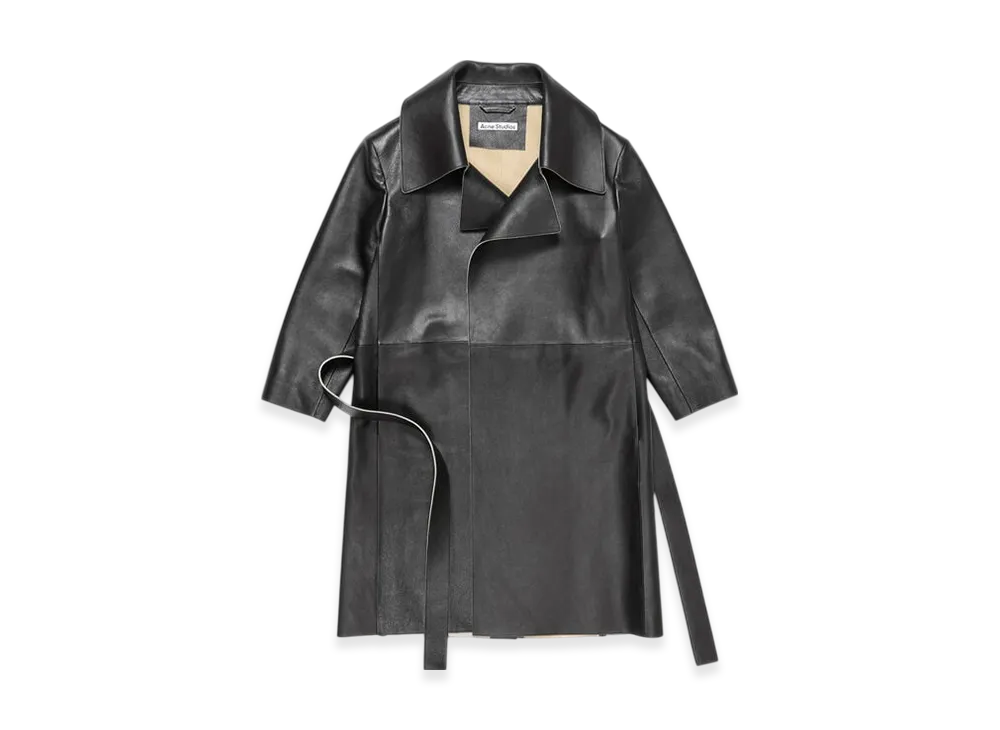 Acne Studios Double-breasted leather coat "Black"