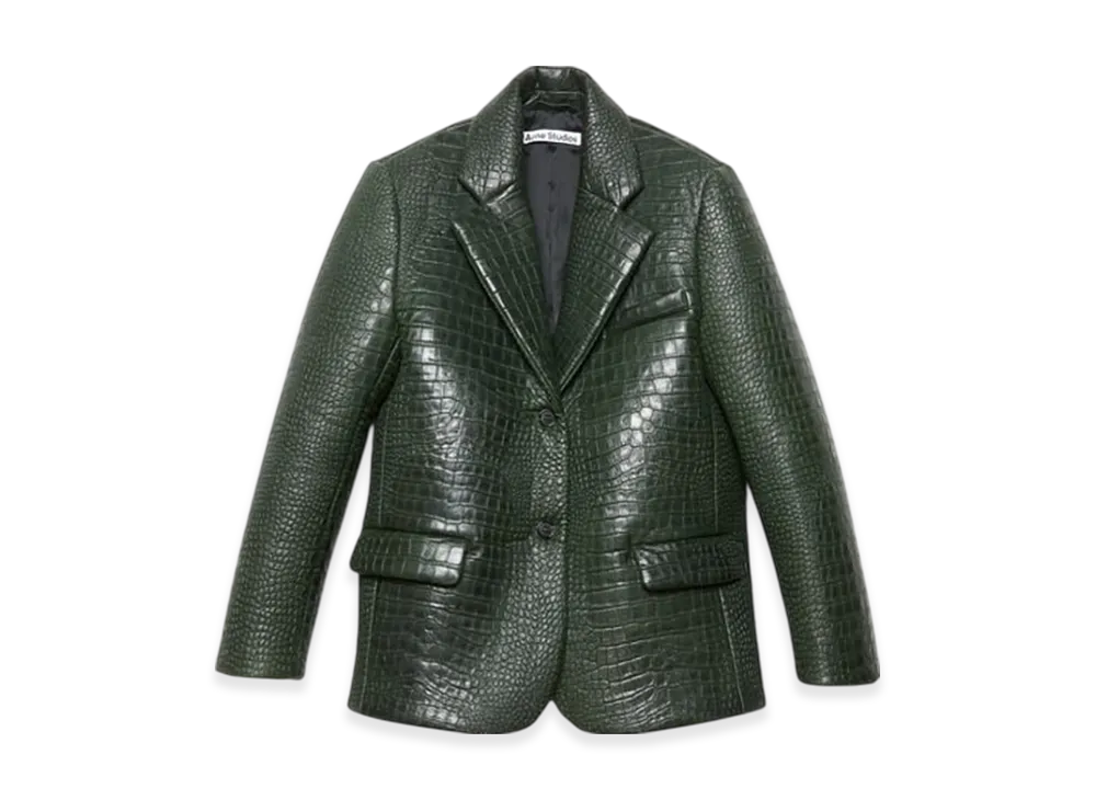 Acne Studios Leather bonded jacket "Dark green"