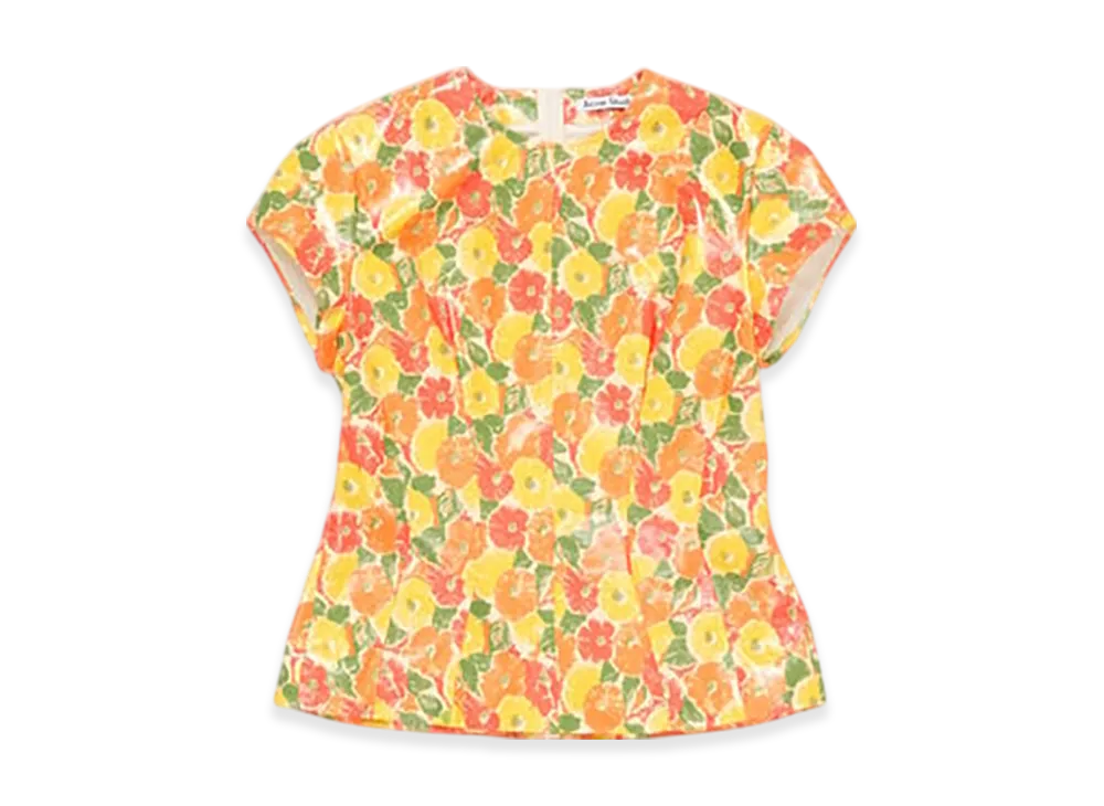 Acne Studios Leather T-shirt "Orange Multi"