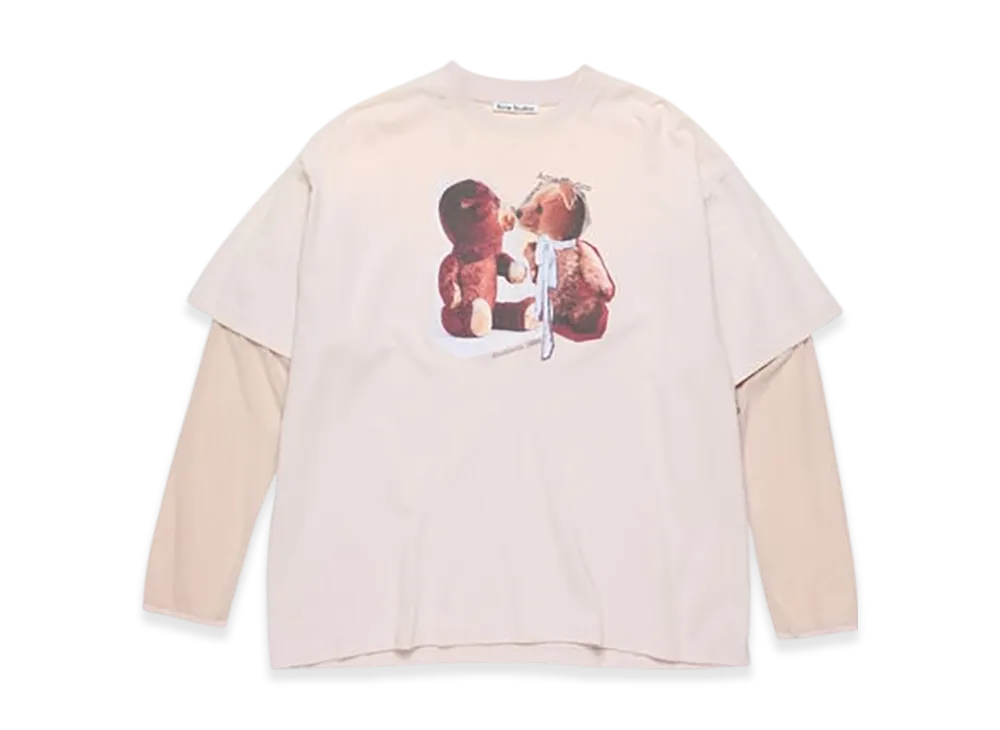 Acne Studios Layered print T-shirt "Violet Pink"