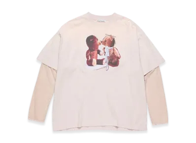 Acne Studios Layered print T-shirt "Violet Pink"