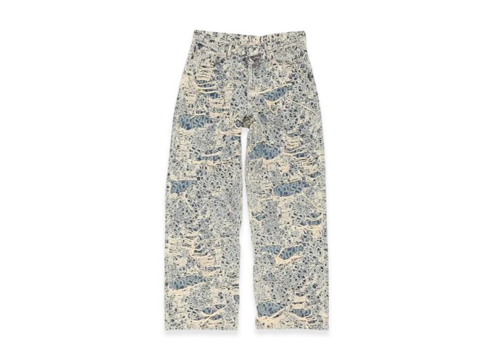 Acne Studios Baggy fit jeans - 1981 distressed monogram "Mid Blue"