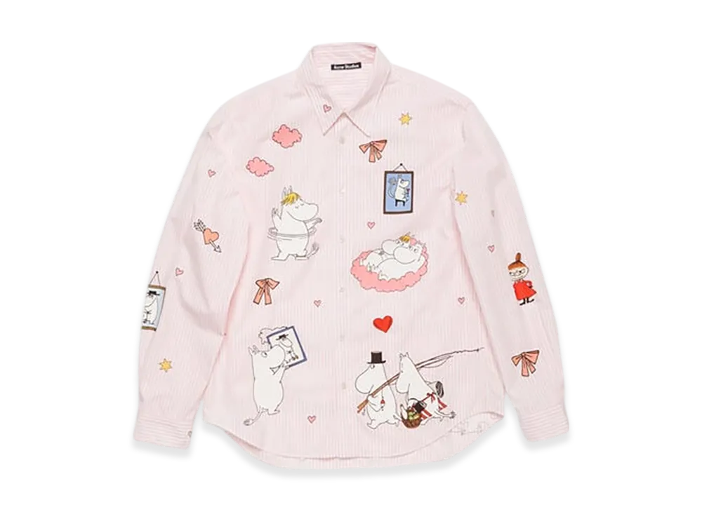 Acne Studios x Moomin button-up shirt "White/Pink"