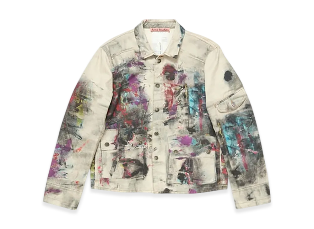 Acne Studios Jacket with trompe l'oeil print "White/Multi"