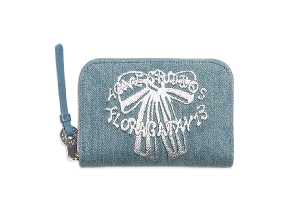 Acne Studios Denim Zip Wallet "Dusty Blue"