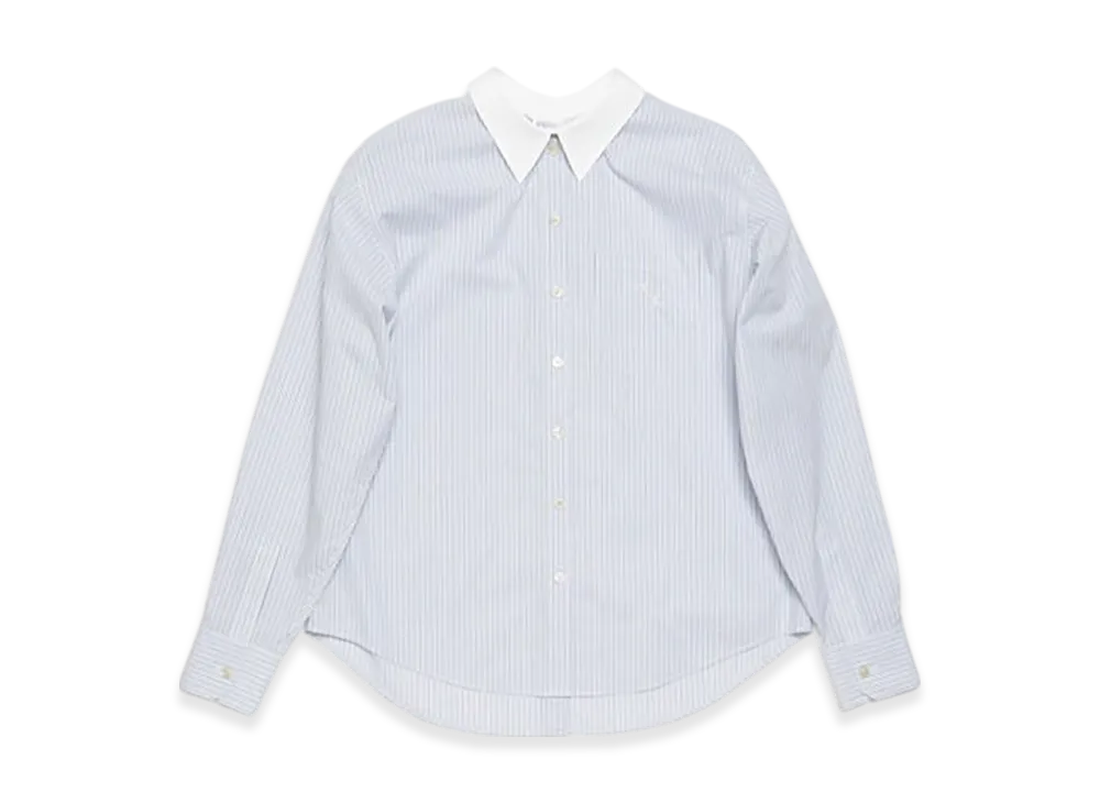 Acne Studios Striped Button-Up Shirt "Dusty blue/cold brown"
