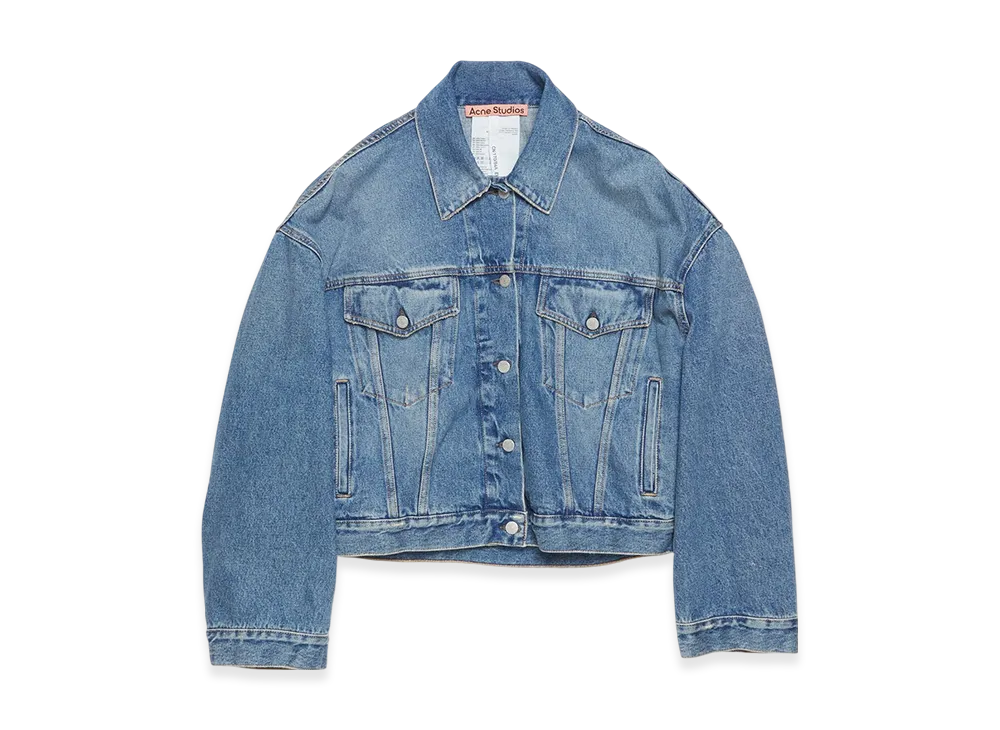Acne Studios Denim Jacket - Relaxed Cropped Fit "Mid Blue"