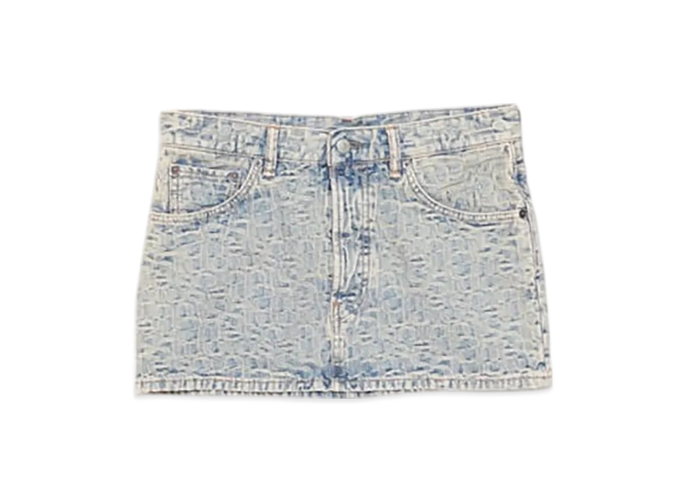 Acne Studios Monogram Denim Mini Skirt "Blue/Beige"