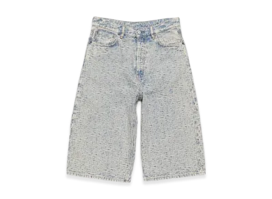 Acne Studios Monogram Denim Shorts - Loose Fit "Blue/Beige"