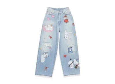 Acne Studios Super Baggy Fit Jeans - 2023 Acne Studios X Moomin "Light Blue"