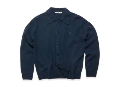Acne Studios Polo Wool Cardigan "Deep Blue Melange"