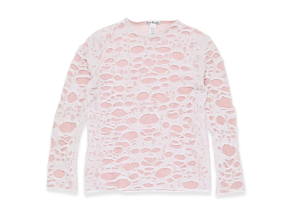 Acne Studios Layered Knit Top "Light Pink/White"