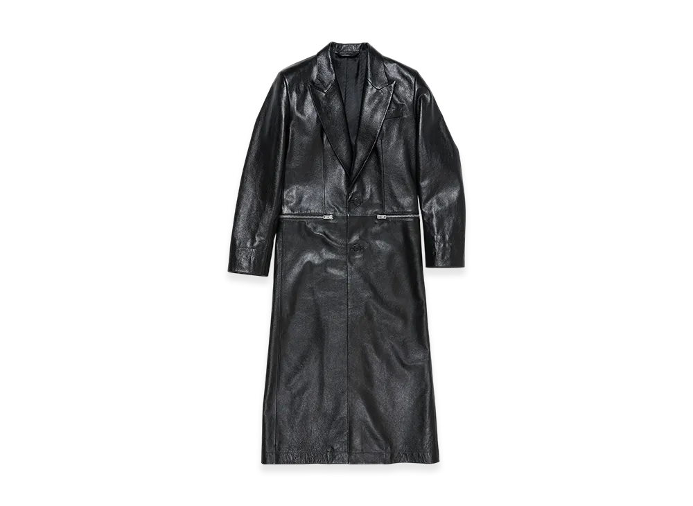 Acne Studios Single-Breasted Leather Coat "Black"