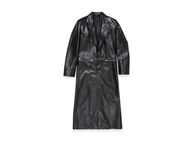 Acne Studios Single-Breasted Leather Coat "Black"