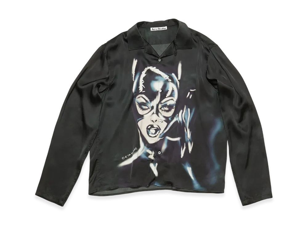 Acne Studios Printed Button-Up Shirt "Black/Blue"