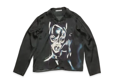 Acne Studios Printed Button-Up Shirt "Black/Blue"