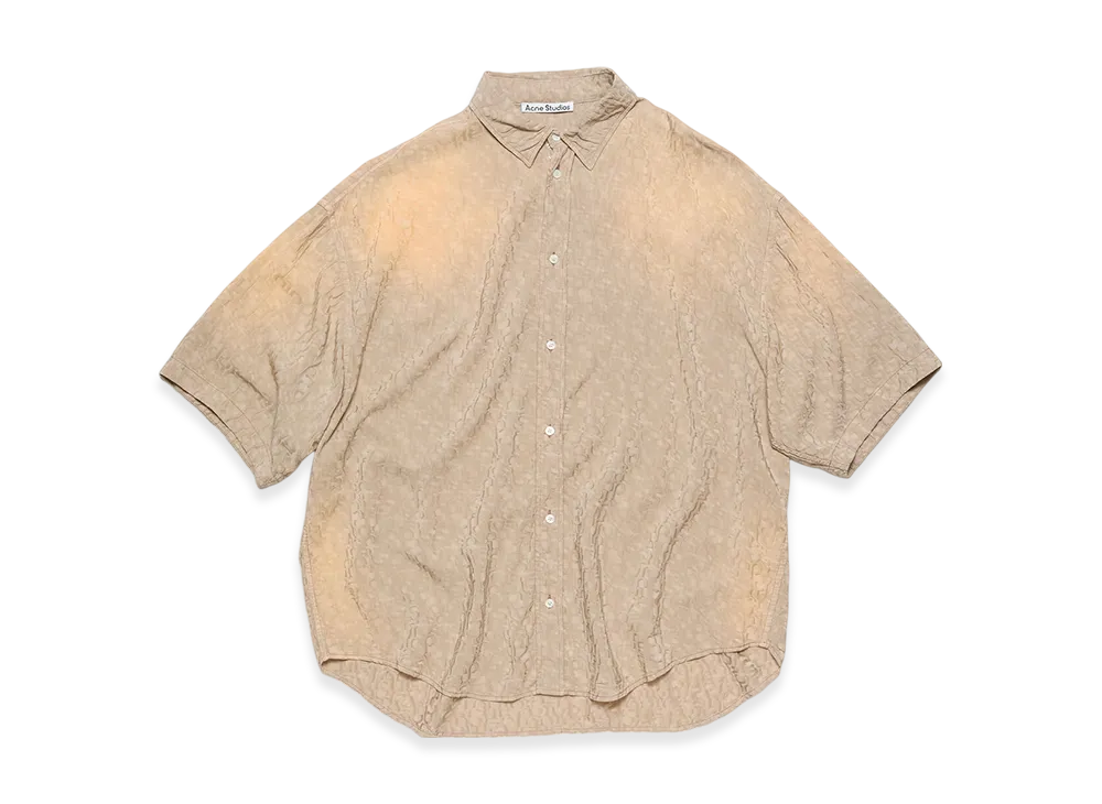 Acne Studios Button-Up Shirt With Monogram "Warm Grey"