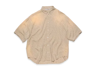 Acne Studios Button-Up Shirt With Monogram "Warm Grey"
