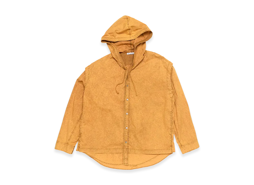 Acne Studios Hooded Button-Up Shirt "Yellow/Brown"