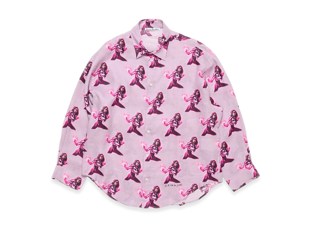 Acne Studios Printed Button-Up Shirt "Pink"