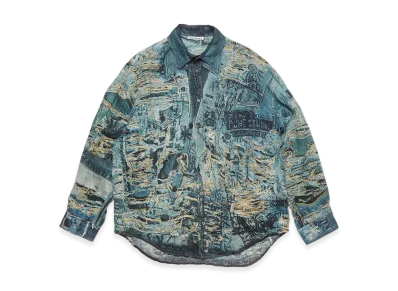 Acne Studios Printed Button-Up Shirt "Denim Blue"