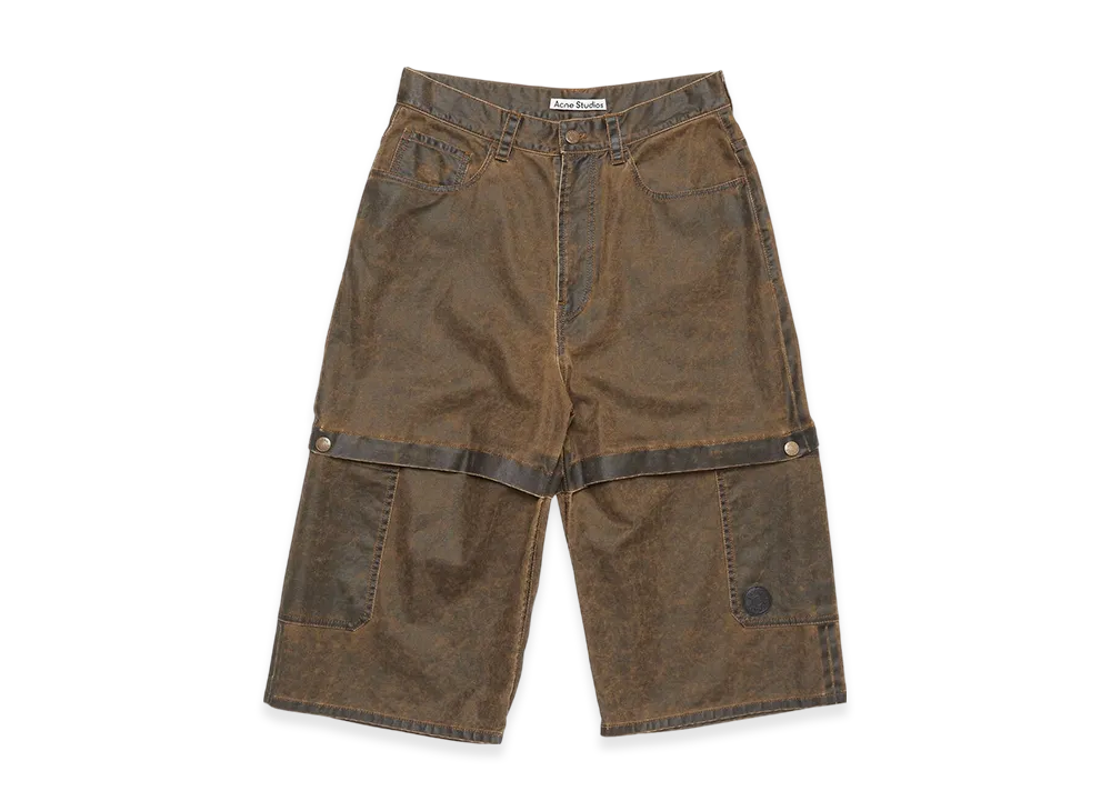 Acne Studios Coated Cotton Shorts "Brown"