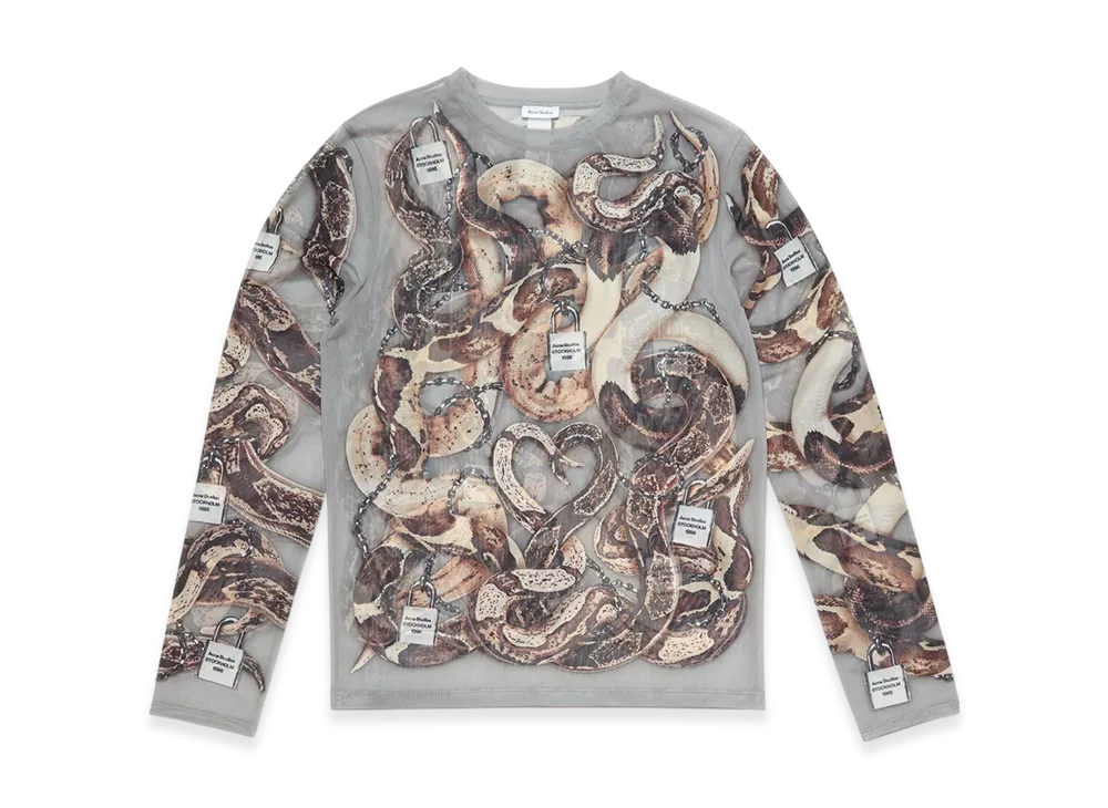 Acne Studios Printed Long Sleeve Top "Light Grey"